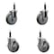 Service Caster 5'' Gray Poly Wheel Swivel 3/4'' Expanding Stem Caster Set 2 Brakes, 4PK SCC-EX20S514-PPUB-2-TLB-2-34 - alternate 1